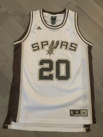 Adidas NBA San Antonio Spurs Jersey #20 Manu Ginobili sz M white brown LIMITED Cover