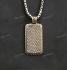 1.00 Ct Moissanite Stunning Men's Gift Dog Tag Pendent Real 925 Sterling Silver