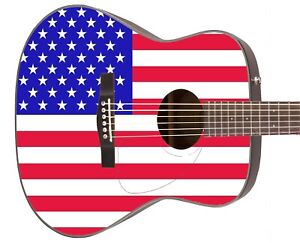 Guitar Skin Axe Wrap Re-skin Vinyl USA Red White Blue Acoustic 1345