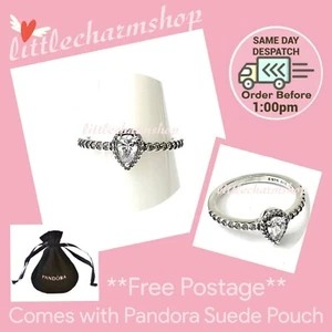 NEW Authentic Genuine PANDORA Teardrop Halo Ring Size 60 - 198860C01 RETIRED - Picture 1 of 9