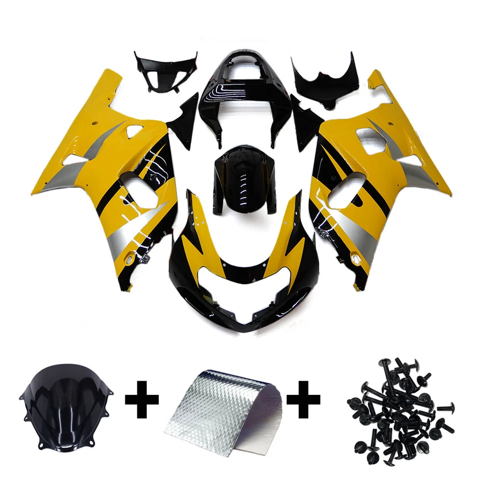 Kit de carenados amarillos para carrocería de inyección Suzuki GSXR600 GSXR750 K1 2000-2003 Foto 1 de 4