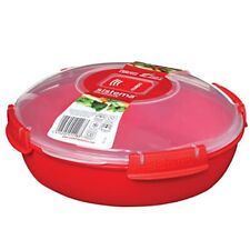 Microwave Collection, Round Dish, Red, 43.6 Ounce (Pack of 1)