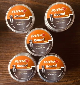 Rifle Brand / .25 Caliber Domed Pellets / 26.38 Grains / 2 Tins - Picture 1 of 1
