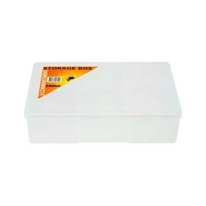 FISCHER PLASTIC 1H090 3 Compartment Storage Box Large Deep Plastic Case 3 - Picture 1 of 1
