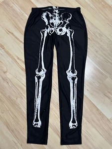 New Women's Spirit Halloween Skeleton Bones Leggings Black & White Size Large - Picture 1 of 4