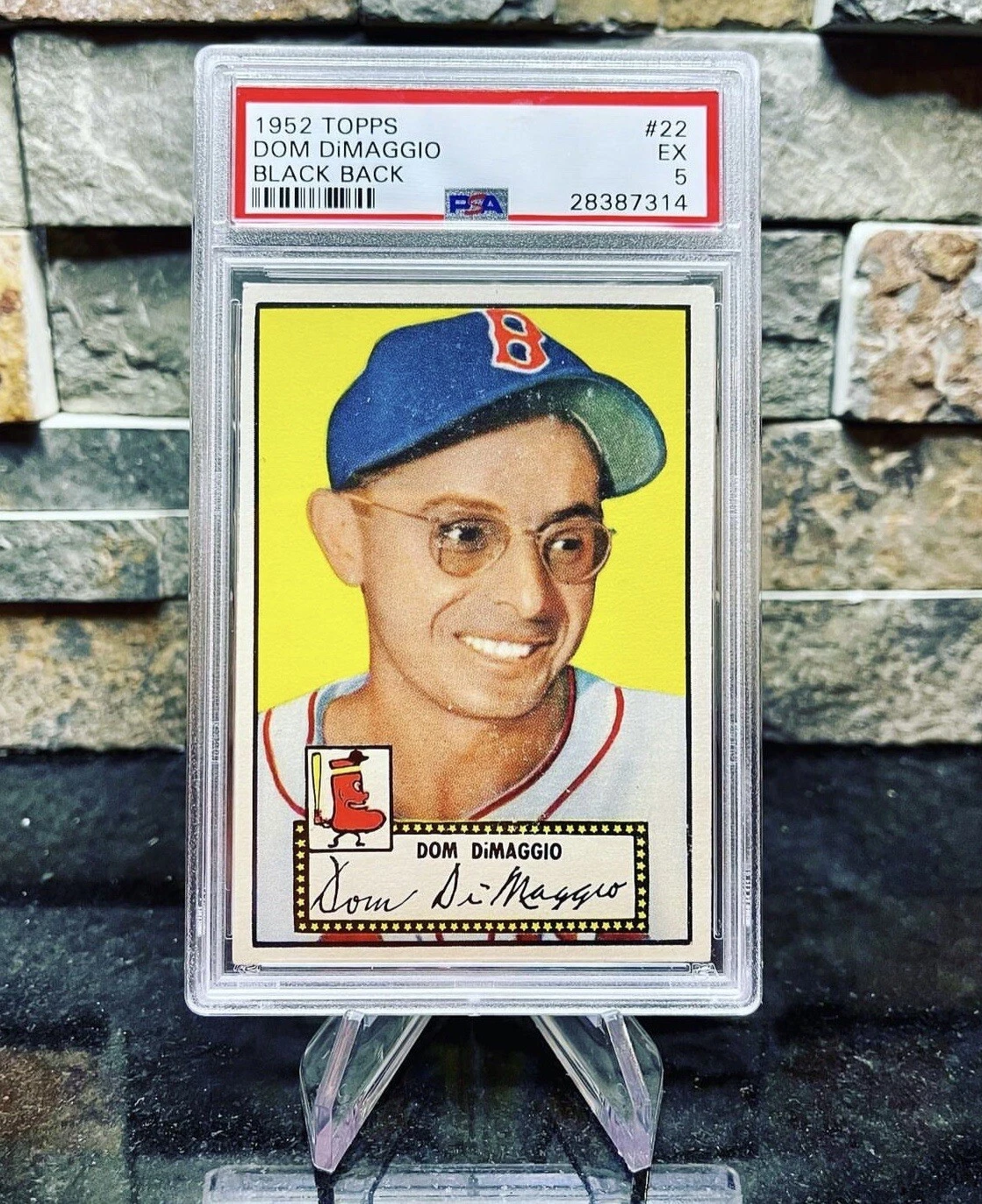1952 TOPPS #22 DOM DiMAGGIO RED SOX BLACK BACK PSA 5