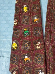Vintage Warner Bros Looney Tunes Tie 1993 Bugs Bunny Taz Daffy - Picture 1 of 4