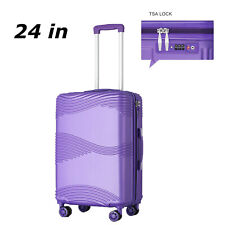 24 inch Travel Suitcase Hard Shell Luggage ABS Lightweight w/TSA Spinner Wheels