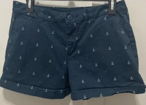 Pantalones Cortos Magallanes Talla 10 Azul Marino Patrón Ancla Vacaciones Navegación Conjunto Pesca - Imagen 1 de 8