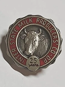 STERLING SILVER Member Inter-State Milk Producers Co-Op Vintage Dairy Pin #8678 - Picture 1 of 6