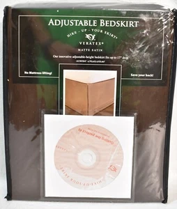 Veratex Bedskirt Hike-Up-Your Skirt Brown California King Size Adjustable - Picture 1 of 7