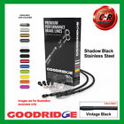 Fits Kawasaki Gtr1000 A4 87-89 Goodridge Black S/Steel V Black Front Brake Hoses