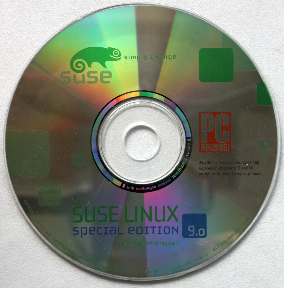 Für Sammler: CDROM PC Professionell 04/2004 SUSE LINUX 9.0 Special Edition - Bild 1 von 1
