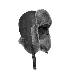 Lukkiu Real Piel de Oveja Trampero Sombrero Ushanka Aviador Gorra Invierno Piel Sombrero - Imagen 1 de 33