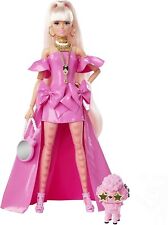 Barbie The Movie Collectible Margot Robbie Doll Fancy Pink Glossy Gown & Puppy