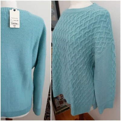 St. JOHN BAY L/большой зеленый Aqua кабель реглан стежок свитер  - Изображение 1 из 4