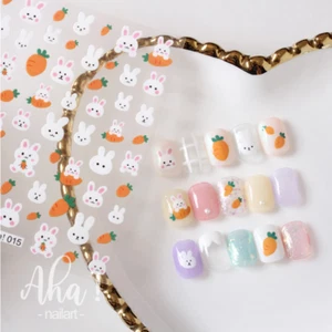 3D Nail Art Stickers Rabbit Bunny Carrot Series Decals Self Adhesive NH20 - Picture 1 of 7