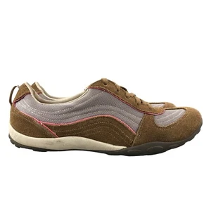 Privo by Clarks Women's Size 7.5M Brown Pink Leather Lace-Up Low Top Sneakers - Picture 1 of 12