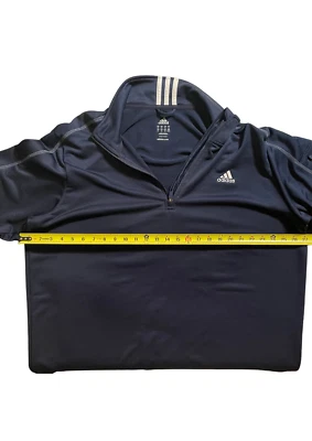 Adidas Mens Half Zip Athletic Track Jacket 3-Stripes Navy Blue Size XL - Image 1 of 3