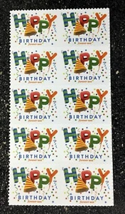 2021USA #5635 Forever Happy Birthday - Block of 10 From Sheet  mint postage  - Picture 1 of 1