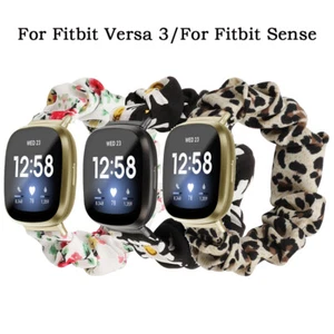 Cloth Loop For Fitbit Versa 3 / Fitbit Sense Scrunchie Bracelet Strap Band - Picture 1 of 20