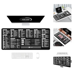 Excel Shortcut Keys Mouse Pad, Large Extended XL XXL Cheat Sheet Gaming Mouse... - Picture 1 of 8