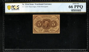 FR-1230 5c First Issue Fractional Currency - Graded PCGS 66 PPQ - AD1 - Picture 1 of 2