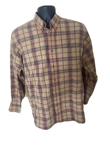 LL Bean Shirt Mens Medium Brown Southwest Long Sleeve Button Down Unique - Picture 1 of 12