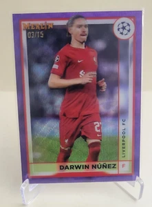 2022-23 TOPPS MERLIN UEFA DARWIN NUNEZ PURPLE WAVE #86 Ser #03/15 LIVERPOOL - Picture 1 of 2