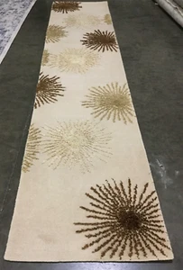 BEIGE 2'-6" X 12' Stained Rug, Reduce price 1172656198 SOH712A-212 - Picture 1 of 4