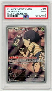 PSA 9 2024 POKEMON TWM EN-TWILIGHT MASQUERADE ILLUSTRATION RARE POLTCHAGEIST - Picture 1 of 3