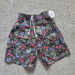 Vintage Shorts Elastic Waist Boys Size 7 Floral Made In USA 80's 90's NWT - Picture 1 of 11