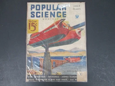 Popular Science Magazine July 1934 Innovative Aviation Cover NRA Member Foto 1 de 3