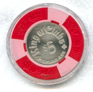 1, 5,00 $ Chip. King of Clubs.   Funken, NV. - Bild 1 von 2