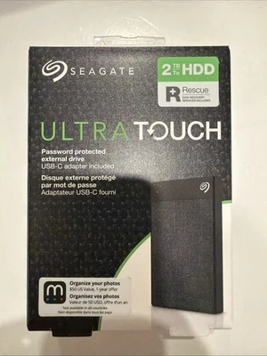 Seagate Ultra Touch 2TB Rescue USB-C USB-A Portable HDD SRD0VN1 Brand New - Image 1 of 4