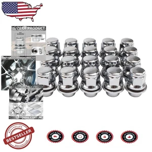 20pc M12x1.25 Chrome Lug Nuts Mag Flat Seat Durable Alloy Steel - Picture 1 of 9