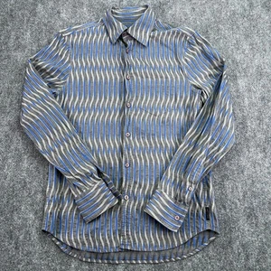 Armani Exchange A/X Shirt Men Small Gray Striped Long Sleeve Button Up Designer - Picture 1 of 11