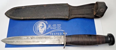 WR CASE Made - US Military Stiletto Fixed Blade Fighting Knife - RARE WWII Era - Image 1 of 4