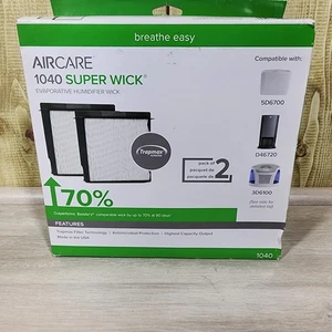 AIRCARE 1040 Super Wick 2 Pieces Humidifier Filter - Black/White 5D6700 D46720 - Picture 1 of 6