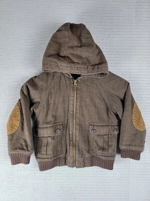 Baby Gap Chaqueta Con Capucha Marrón Cuadros Niño 5 Años Informal Cálido Invierno Abrigo Foto 1 de 4