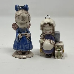 Vintage Joan Walsh Anglund Ceramic Miniature Ornaments Lot of 2 - Picture 1 of 5