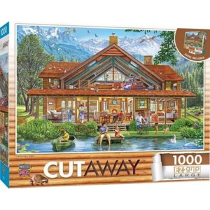 MasterPieces jigsaw puzzle;  Camping Lodge, cutaway;  1000 EZ-Grip pcs - Picture 1 of 2
