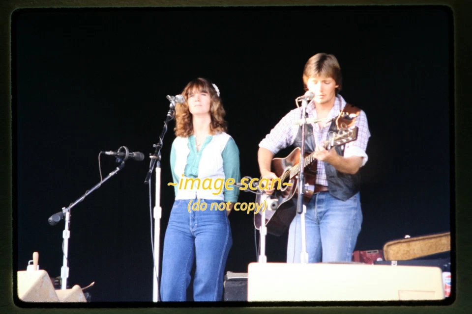 Man with Guitar and Woman Music Musicians in 1981, Ektachrome Slide aa 29-19a - Image 1 of 1