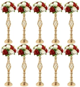 Centrotavola matrimonio fiore cristallo - 10 pezzi sfuso metallo oro (M734) - Foto 1 di 4