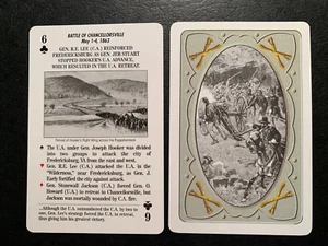 Swap Playing Card CIVIL WAR BATTLES Six of Clubs BATTLE OF CHANCELLORSVILLE - Picture 1 of 1