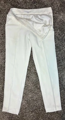 Calça social Trina Turk tamanho 4 branca cropped bolsos laterais com zíper totalmente forrada - Imagem 1 de 4