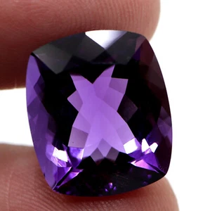 13.7 Cts 14.1x16.4 MM Natural Nice Purple Color Amethyst Cushion Shape Cut Stone - Picture 1 of 7