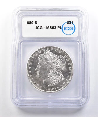 1880-S Morgan Silver Dollar MS63 PL ICG *0438 - Image 1 of 3