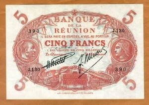 Reunion, 5 Francs, L. 1901, P-14, UNC - Picture 1 of 2