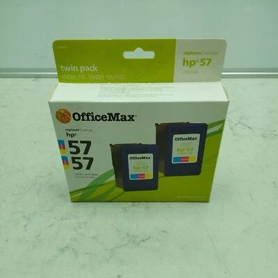Twin Pack Office Max OM98933 Tricolor Printer Ink Cartridges Replaces HP 57 - Image 1 of 4
